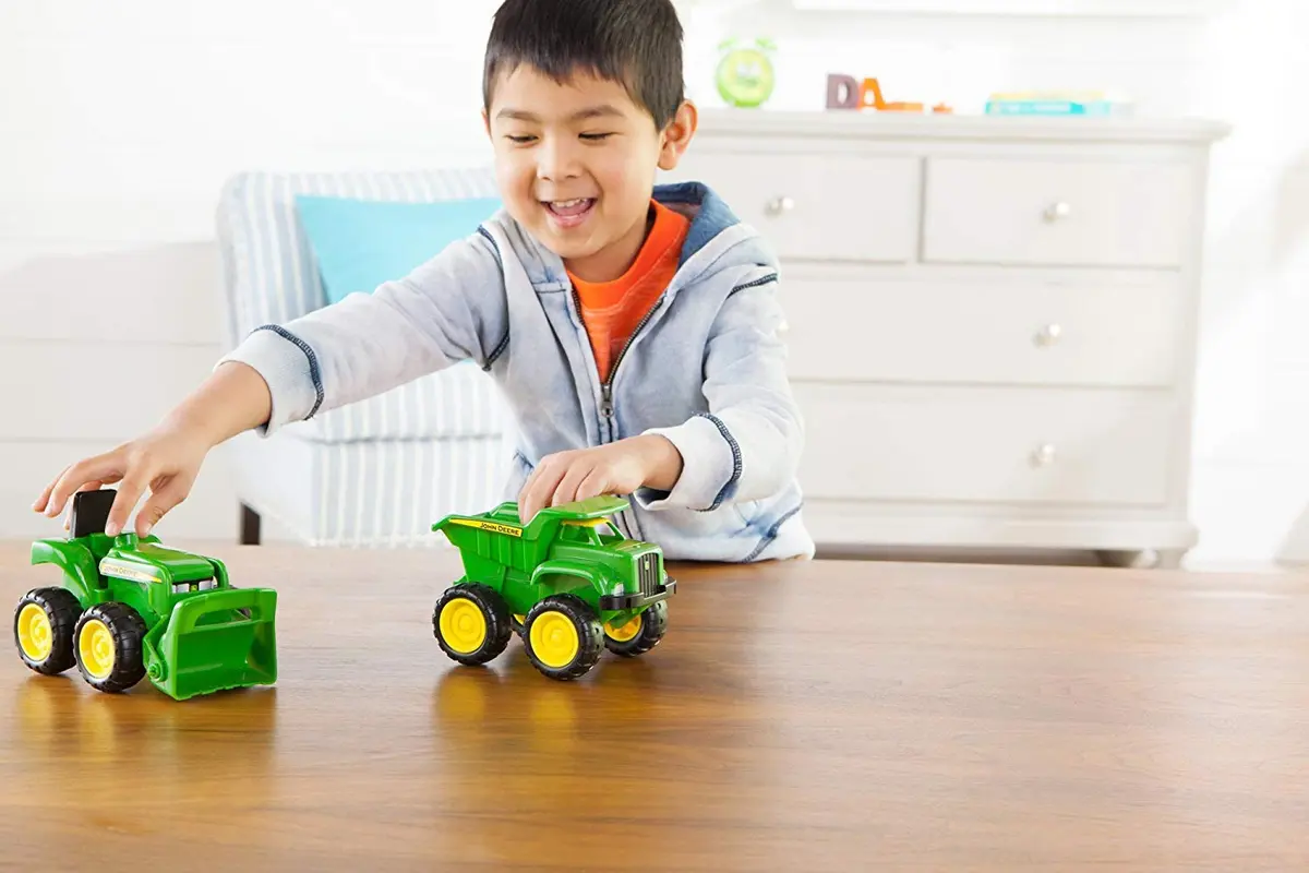 TOMY John Deere Sandbox Vehicle Set Dump Truck and Tractor 2-Pack | Officially Licensed Toy - view 4