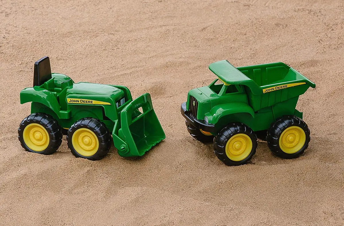 TOMY John Deere Sandbox Vehicle Set Dump Truck and Tractor 2-Pack | Officially Licensed Toy - view 5