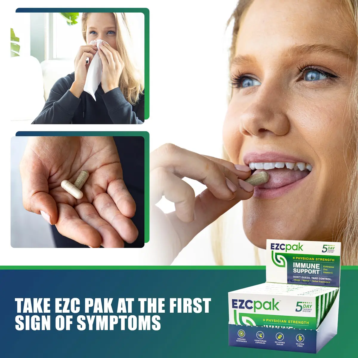 EZC Pak 5-Day Tapered Immune Support Booster, Pack of 6 | Physician Formulated, Organic Echinacea & Zinc - view 6