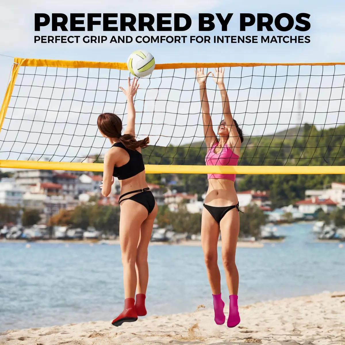 Nordic Essentials Beach Socks - Water Sports & Beach Protection - Kids, Women, Men, 1 Yr Warranty (4, Pink + Red, X-Small) - view 7