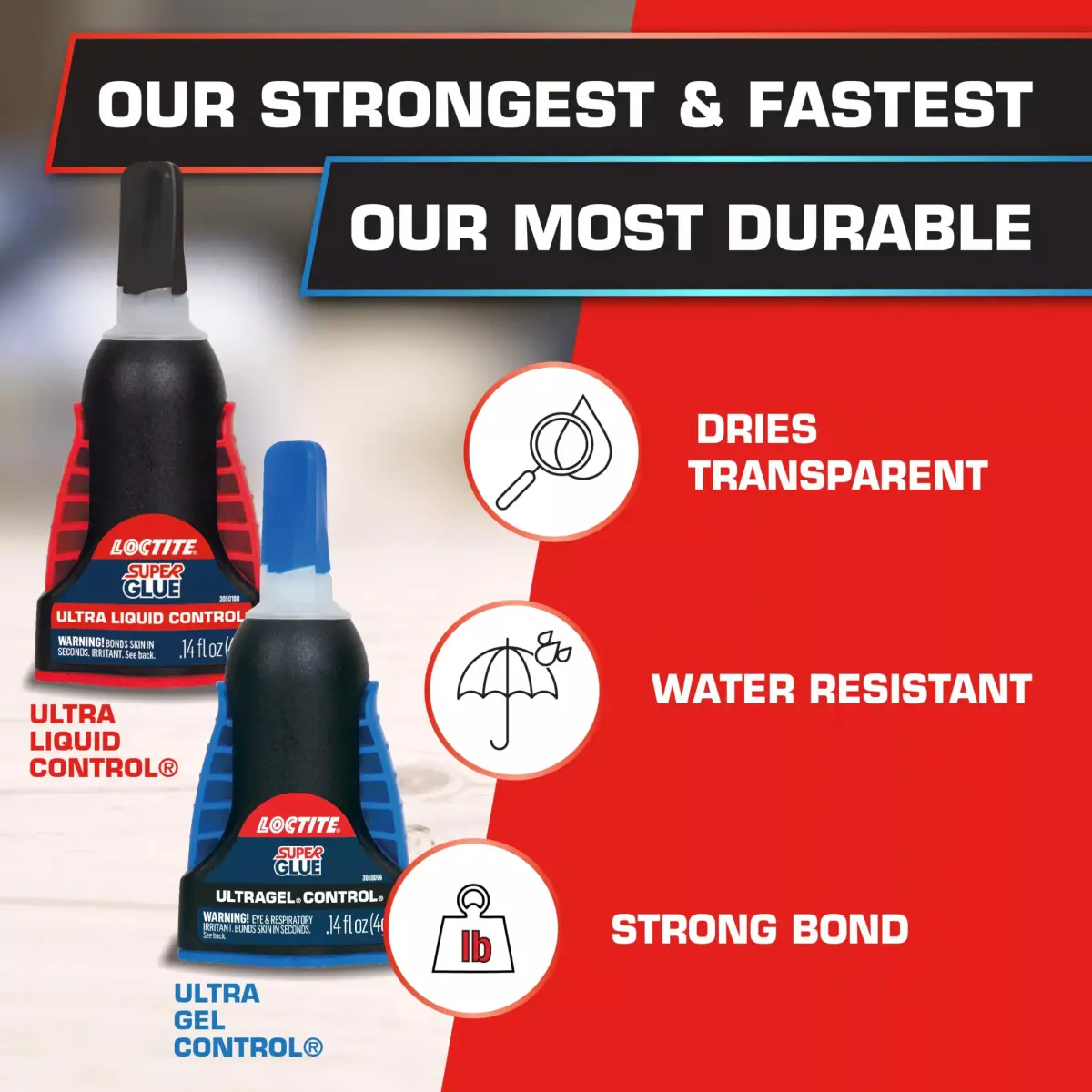 Loctite Super Glue Ultra Gel Control Clear 20.16ml (0.68 fl oz) | Rubber-Toughened Instant Adhesive for Tough Repairs - view 2