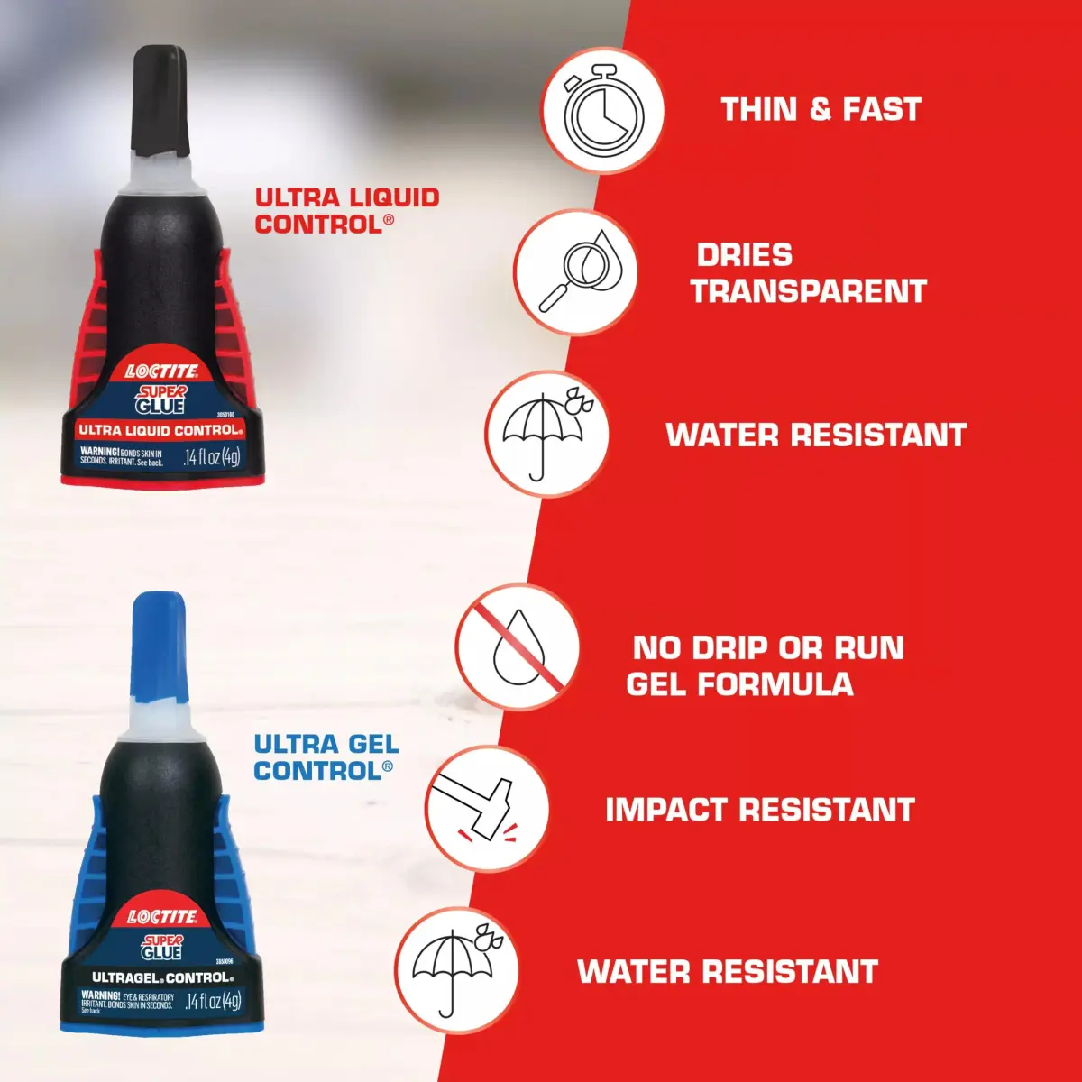 Loctite Super Glue Ultra Gel Control Clear 20.16ml (0.68 fl oz) | Rubber-Toughened Instant Adhesive for Tough Repairs - view 3