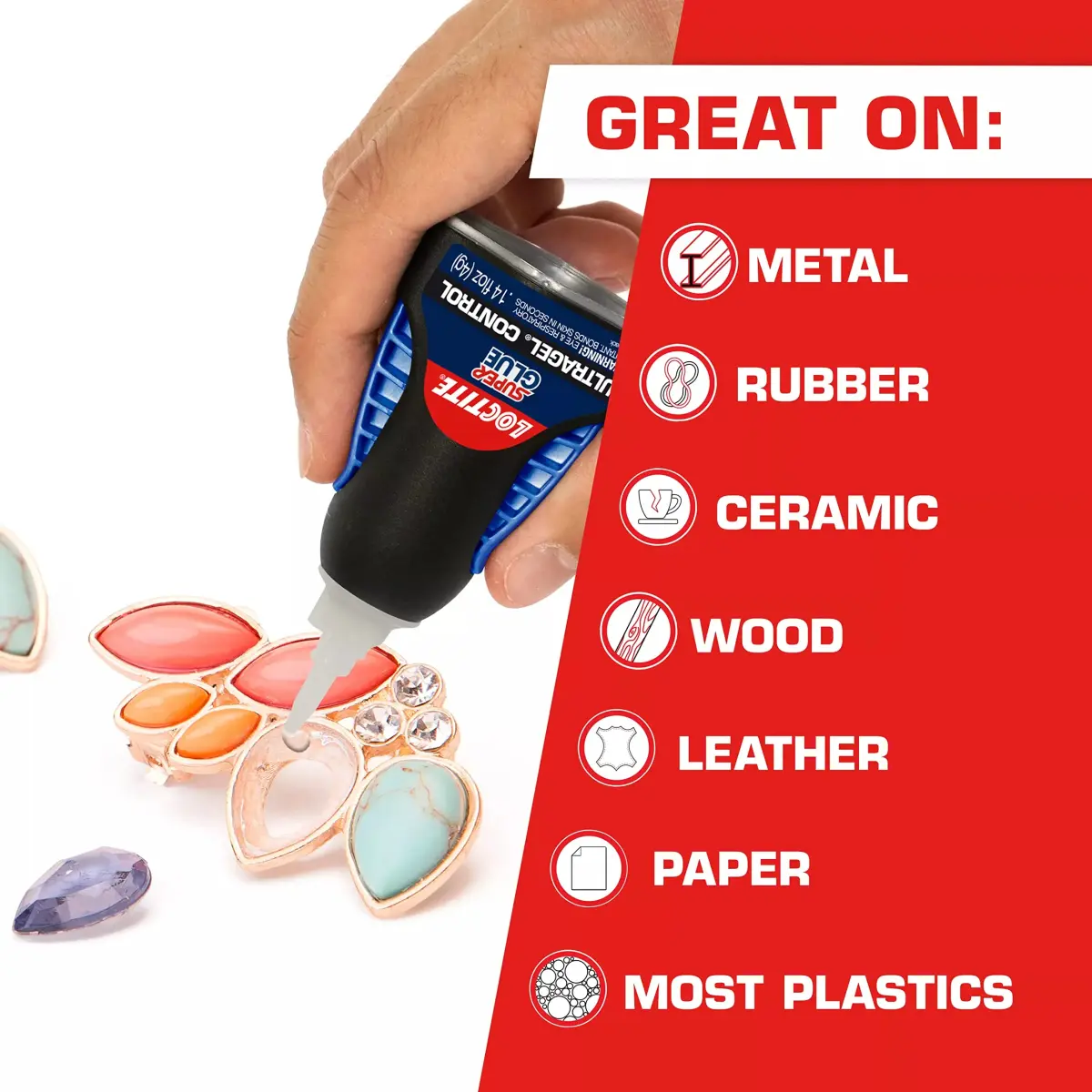 Loctite Super Glue Ultra Gel Control 0.14 fl oz (4.14ml) Bottle, 6 Pack | Resists Impact, Shock, Vibration - view 3