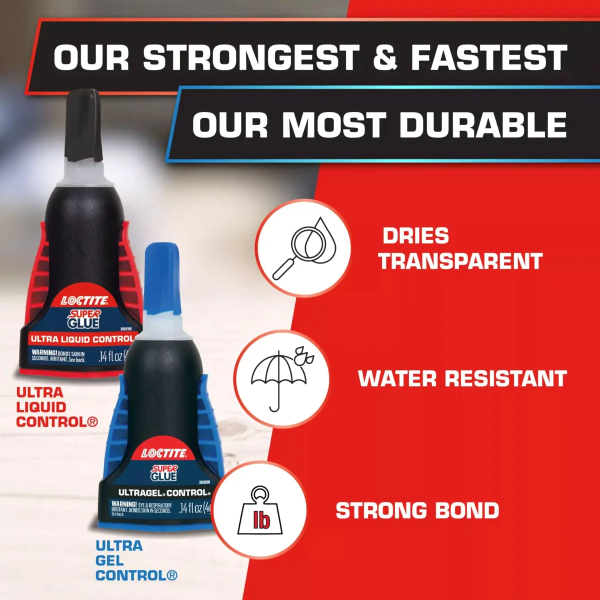 Loctite Super Glue Ultra Gel Control 0.14 fl oz (4.14ml) Bottle, 6 Pack | Resists Impact, Shock, Vibration - view 4