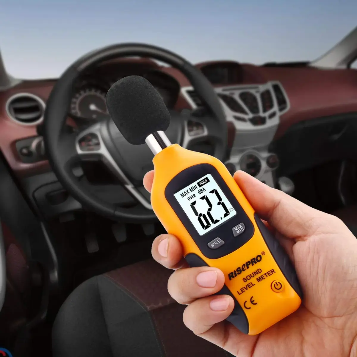 RISEPRO Digital Sound Level Meter 30-130 dB | 107g (3.77 oz) with Carrying Pouch - view 5