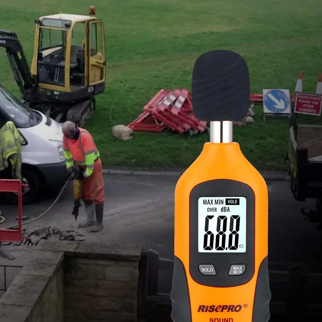RISEPRO Digital Sound Level Meter 30-130 dB | 107g (3.77 oz) with Carrying Pouch - view 4