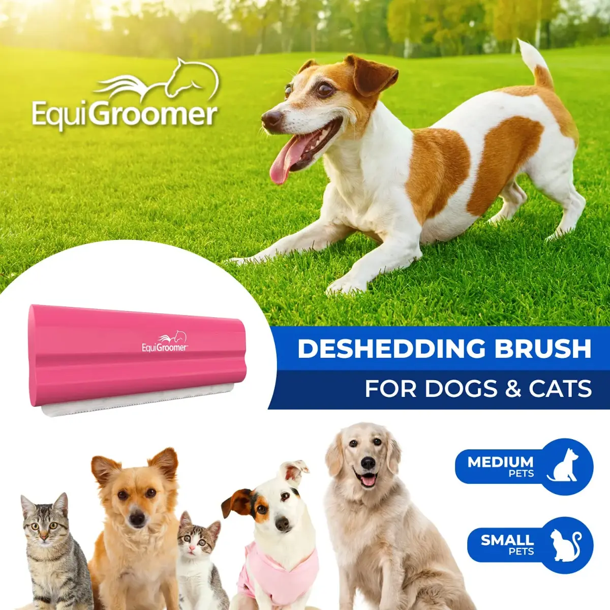 EquiGroomer 5-Inch Undercoat Deshedding Brush for Dogs & Cats, Pink | Reduces Shedding Up to 95% with Wave Blade - view 2