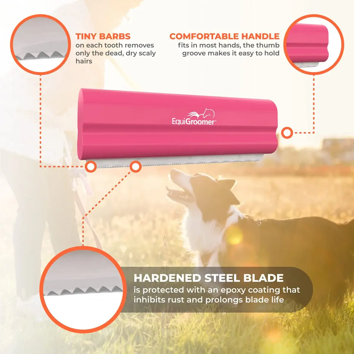 EquiGroomer 5-Inch Undercoat Deshedding Brush for Dogs & Cats, Pink | Reduces Shedding Up to 95% with Wave Blade - view 4