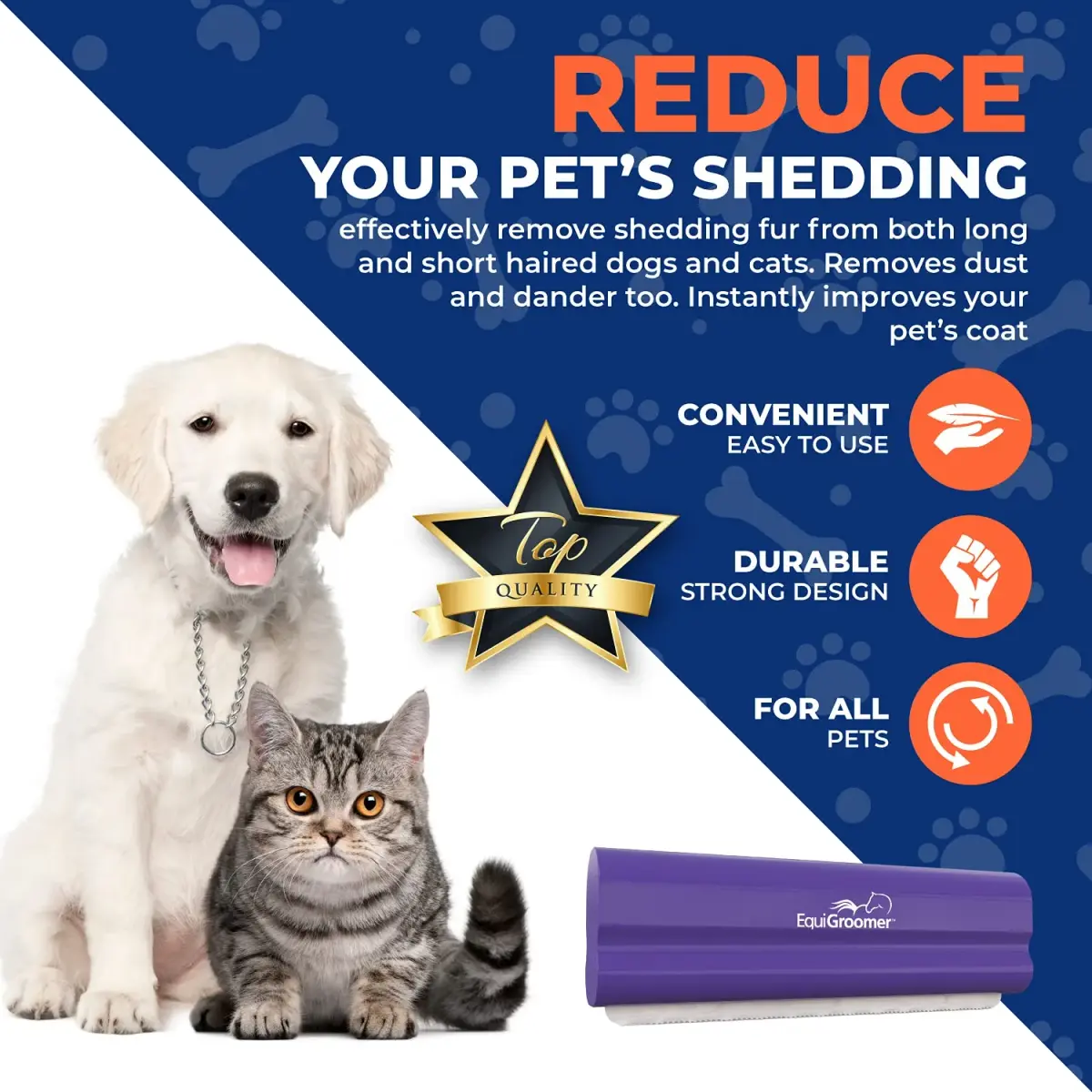 EquiGroomer 5-Inch Undercoat Deshedding Brush for Dogs & Cats, Purple | Removes Loose Fur & Undercoat - view 5