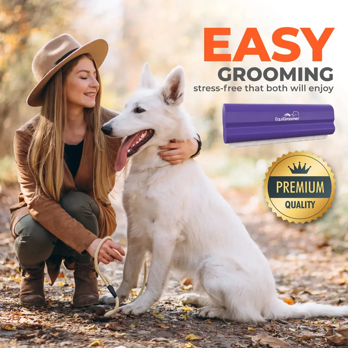 EquiGroomer 5-Inch Undercoat Deshedding Brush for Dogs & Cats, Purple | Removes Loose Fur & Undercoat - view 8