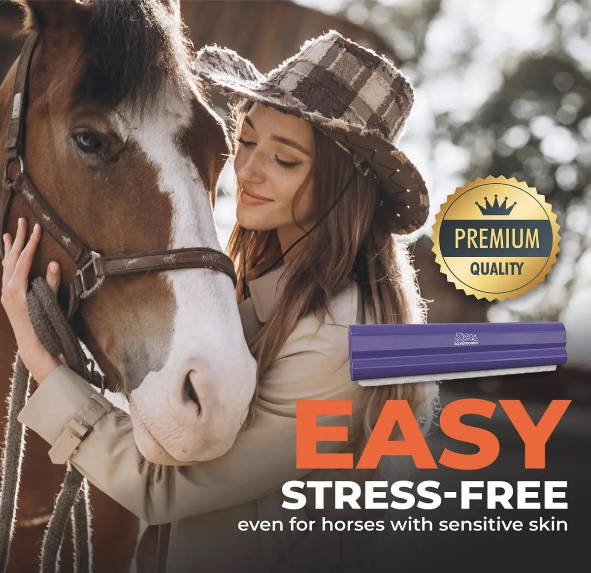 EquiGroomer 8-Inch Deshedding Brush for Dogs & Horses | Heavy Coat Shedding Tool, Purple - view 7