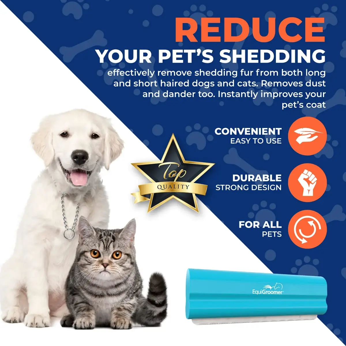 EquiGroomer 5-Inch Undercoat Deshedding Brush for Dogs & Cats, Turquoise | Reduces Shedding Up to 95% for All Coat Types - view 5