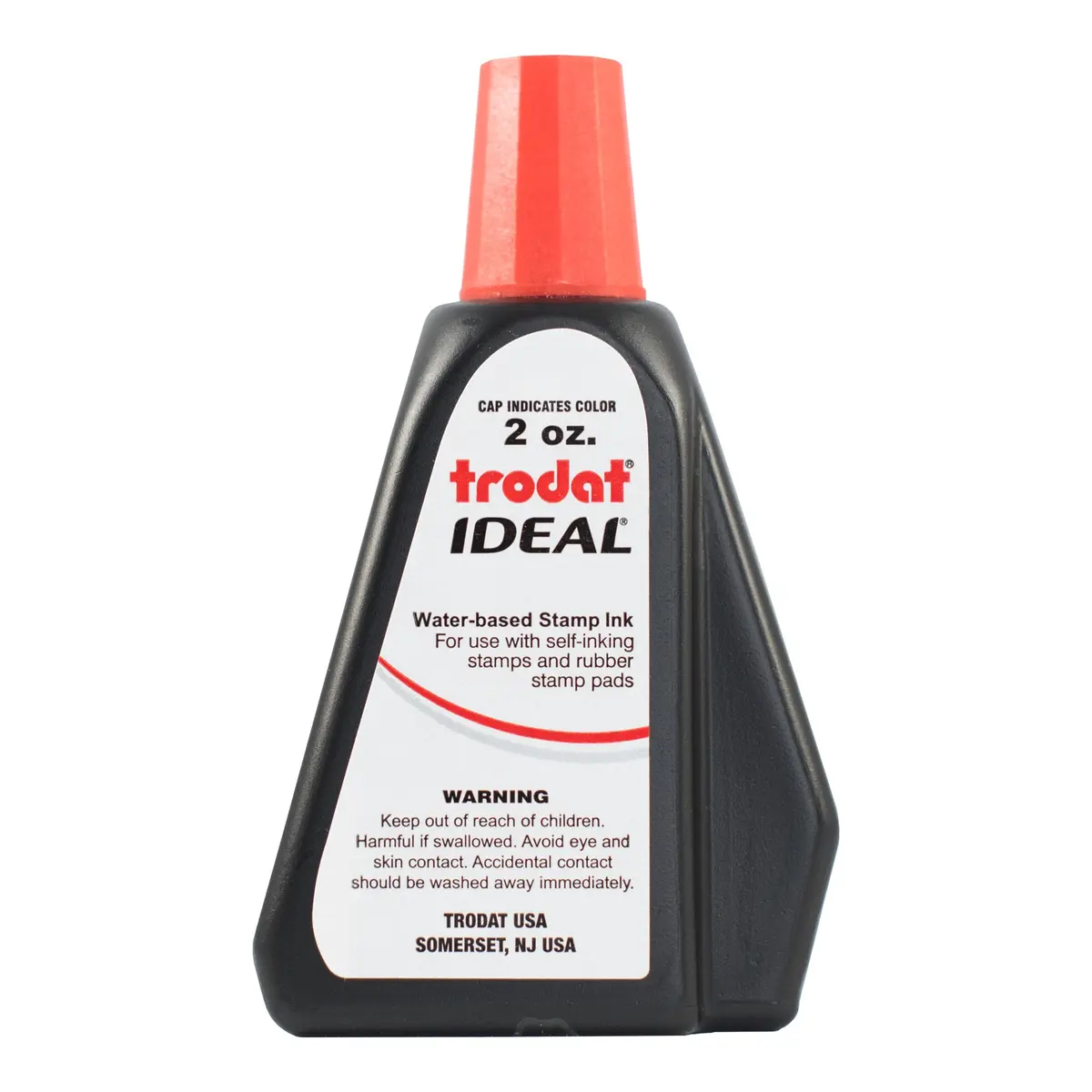 Trodat Rubber Stamp Ink Refill Fluid - Red - 2oz | High-Quality Water-Based Ink for Self-Inking & Rubber Stamps - main product image