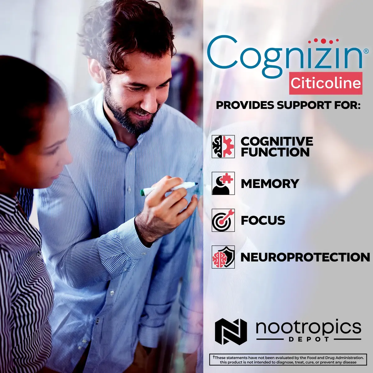 Nootropics Depot Cognizin Citicoline Capsules | 180 Count | Brain Health Supplement | Supports Focus & Memory - view 4
