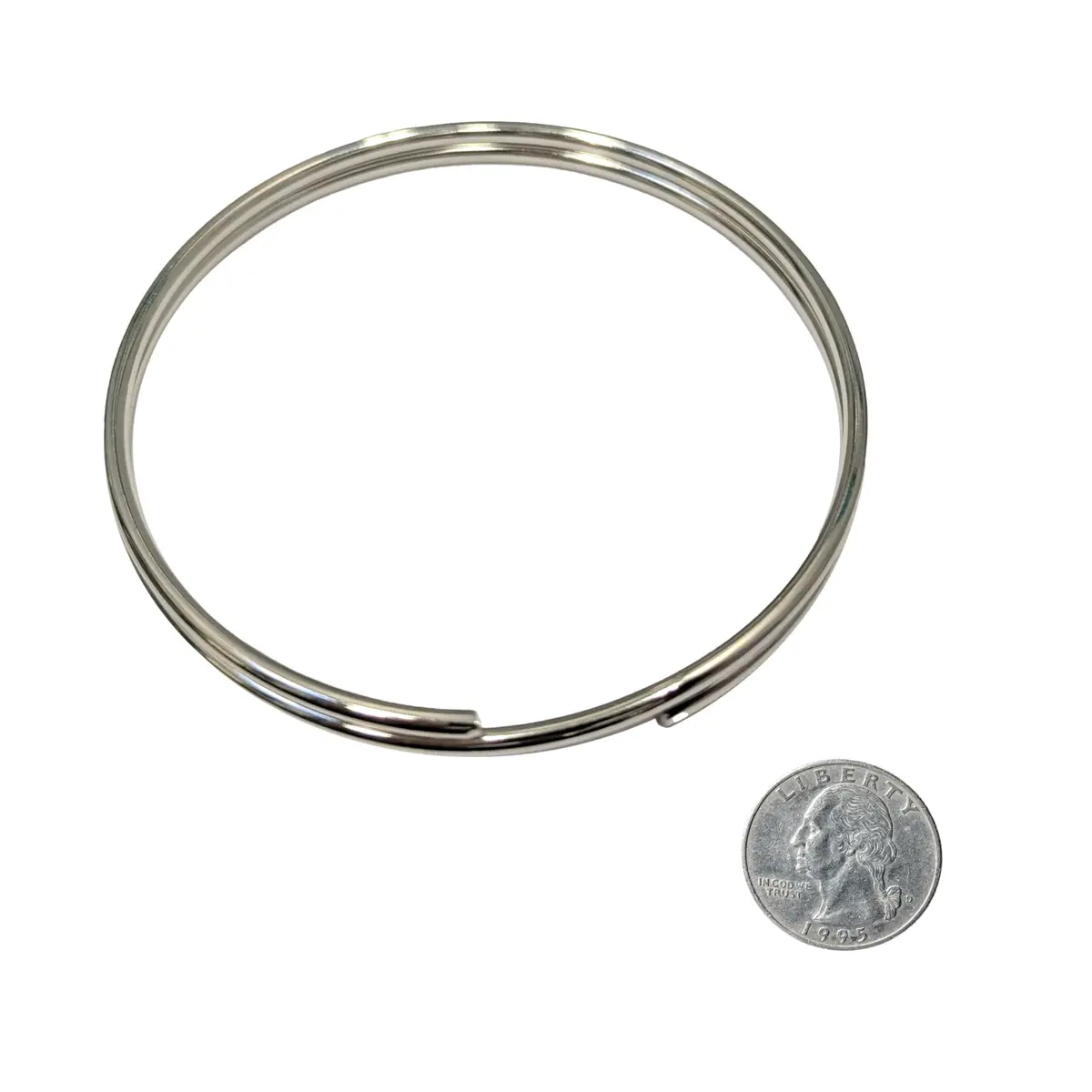 Lucky Line 3" Nickel Plated Split Ring | Durable Steel Jewelry Finding for Keys & Crafts - view 6