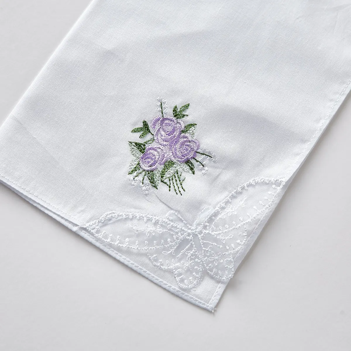 RDS HANKYTEX Cotton Embroidery Ladies' Handkerchiefs Lace Set of 6 | Soft 60s Cotton, Floral Embroidery, Perfect for Bridal & Gifts - view 3