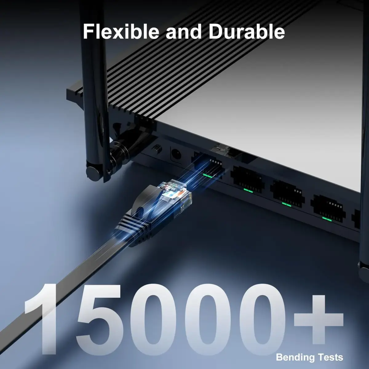 CableGeeker Cat 6 Ethernet Cable 3ft (6 Pack) | Flat Black Network Cable with Snagless RJ45 Connectors - view 6