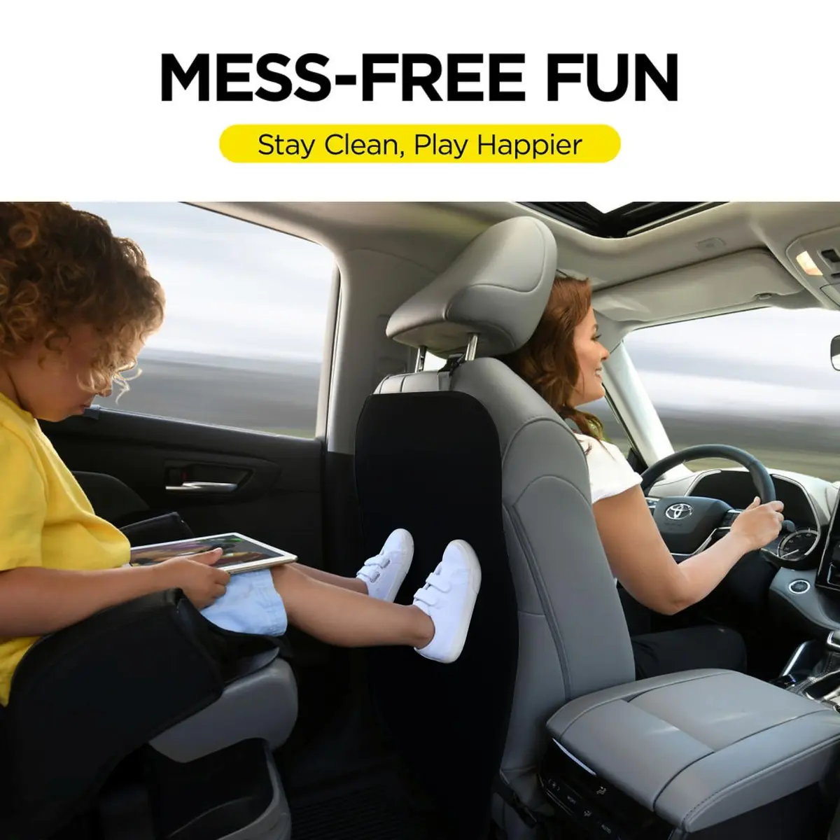lebogner Back Seat Cover for Kids, 2 Pack X-Large Waterproof Kick Mats Backseat Protector, Durable Car Seat Back Protectors for Vehicles to Protect from Dirt, Mud & Scratches, Fits Most SUVs and Vans - view 2