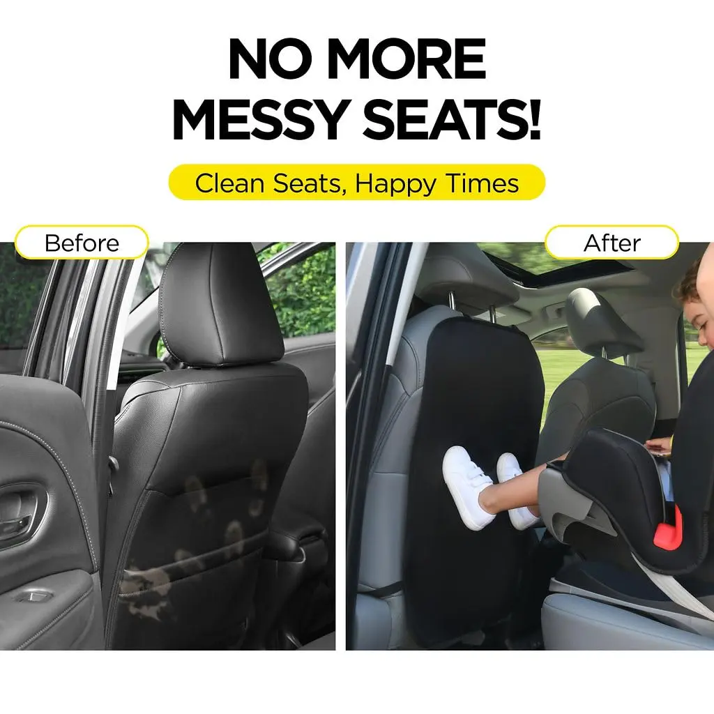 lebogner Back Seat Cover for Kids, 2 Pack X-Large Waterproof Kick Mats Backseat Protector, Durable Car Seat Back Protectors for Vehicles to Protect from Dirt, Mud & Scratches, Fits Most SUVs and Vans - view 3