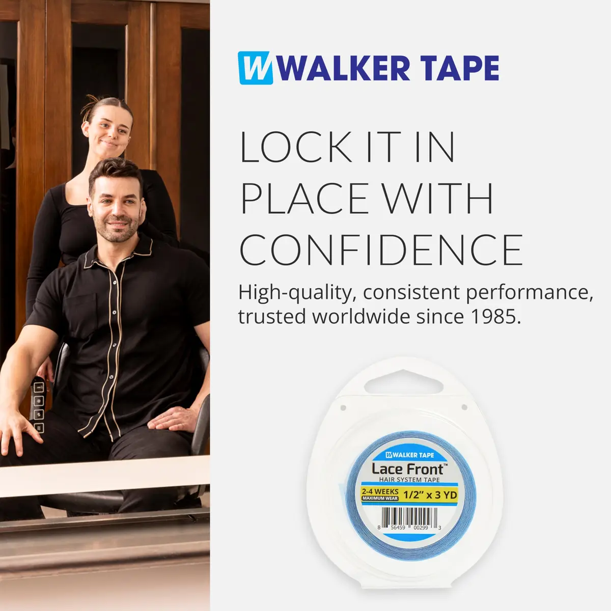 Walker Tape Blue Lace Front Support Tape Roll 1/2" (1.27cm) x 3 Yards (2.74m) | Strong No-Shine Hairpiece Tape - view 8