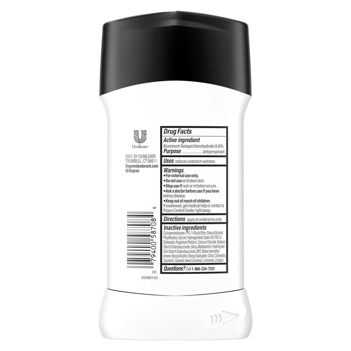 Degree Men UltraClear Black+White Antiperspirant Deodorant Stick 79g (2.7 oz) | 72-Hour Sweat & Odor Protection - view 2