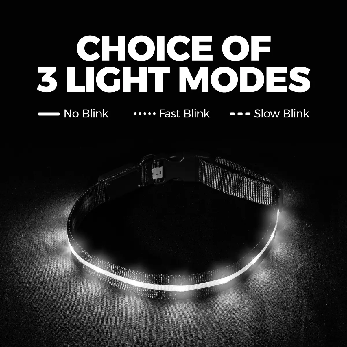 Blazin LED Dog Collar 1,000 Feet Visibility Waterproof USB Rechargeable | Bright & Safe Night Light for Small, Medium, Large Dogs - view 7