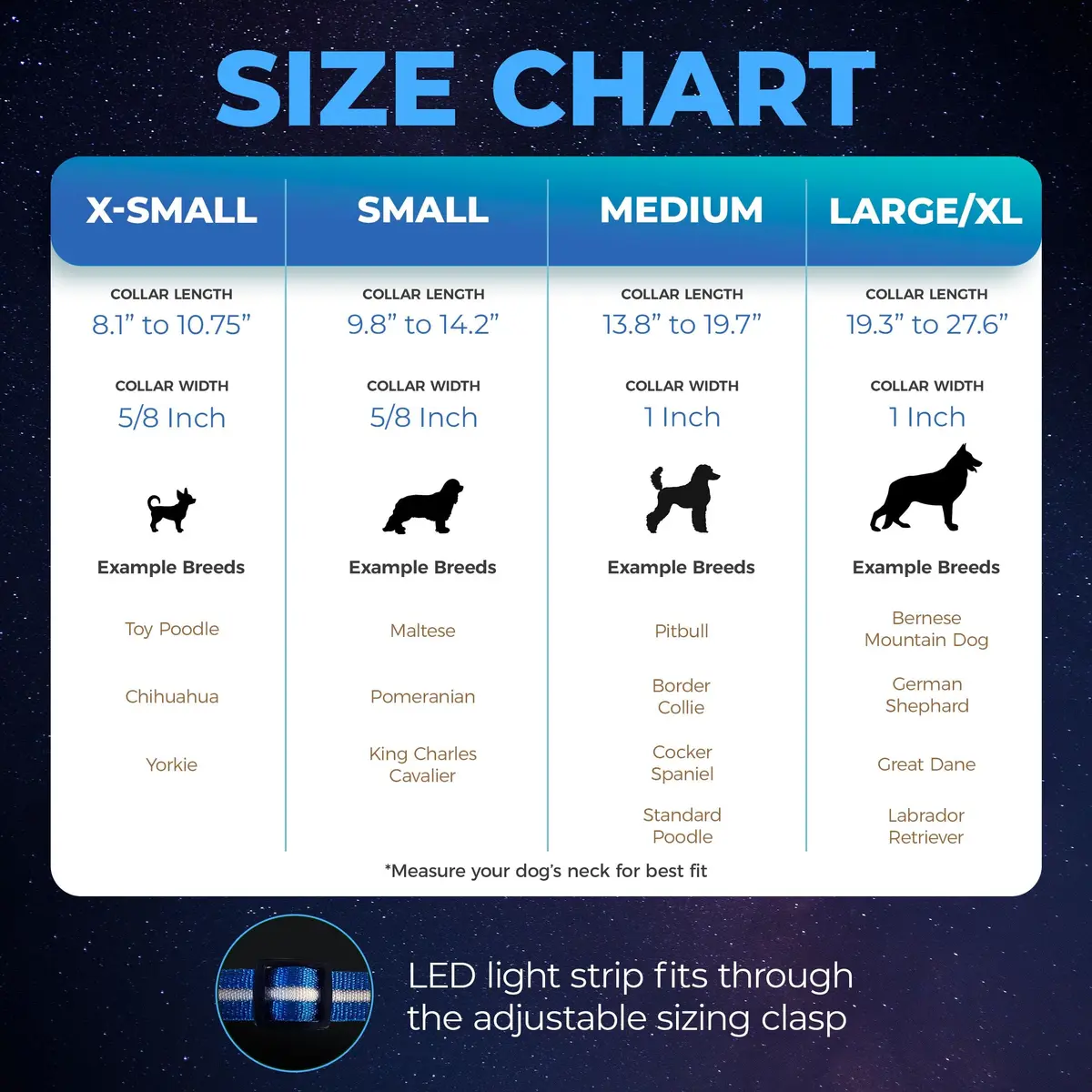 Blazin LED Dog Collar 1" Waterproof USB Rechargeable Safety Light for Small, Medium, Large Dogs - view 5
