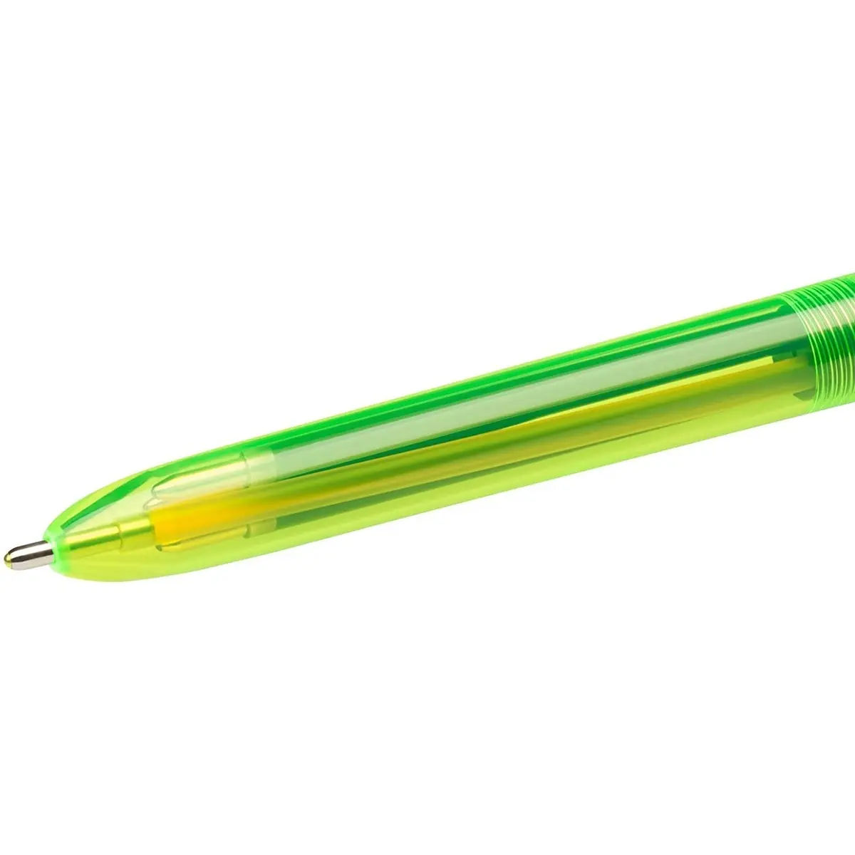 BIC 4 Colour Fluo Retractable Ballpoint Pen Pack of 12 | Fluorescent Multi-Color Office & School Supply - view 7