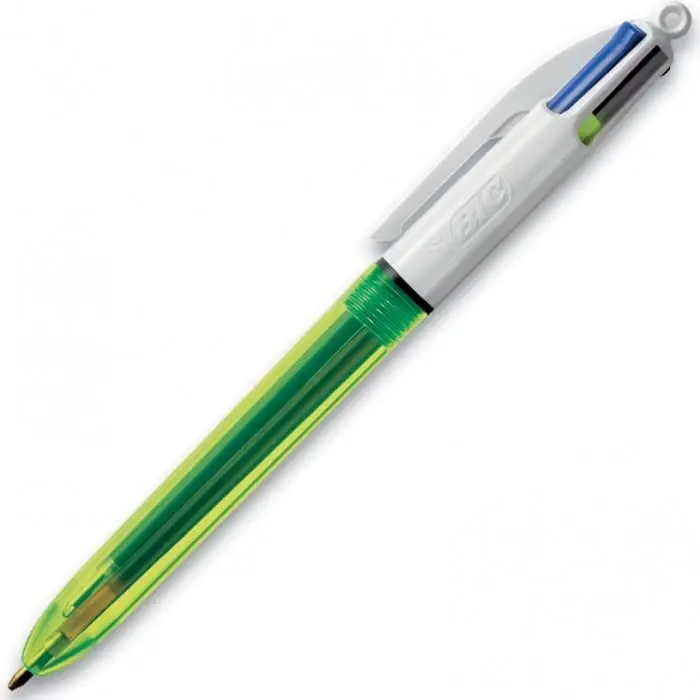 BIC 4 Colour Fluo Retractable Ballpoint Pen Pack of 12 | Fluorescent Multi-Color Office & School Supply - view 3