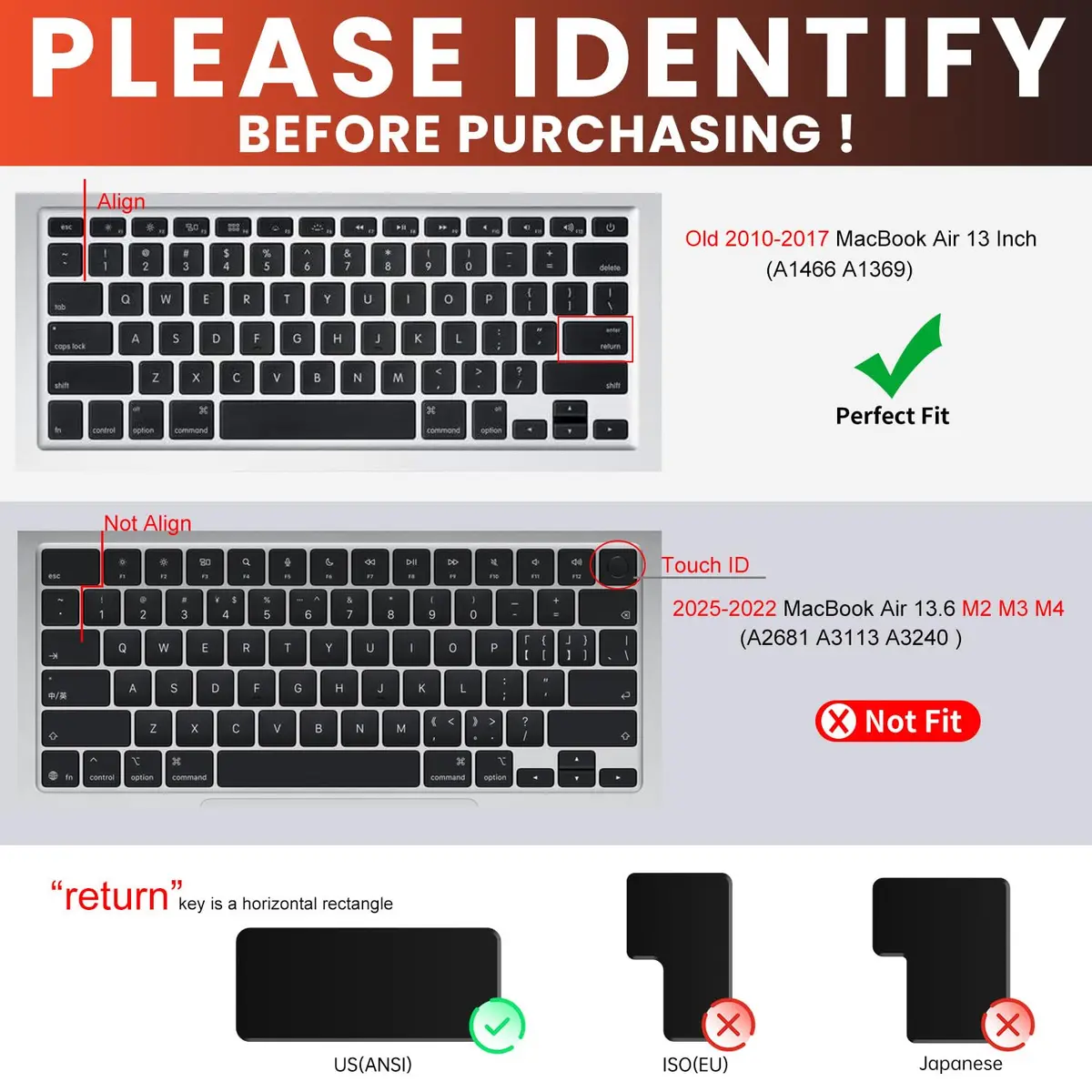 CaseBuy Ultra Thin Clear Keyboard Cover for MacBook Air 13/Pro 13/Pro 15 | Ultra Transparent & Dustproof - view 2