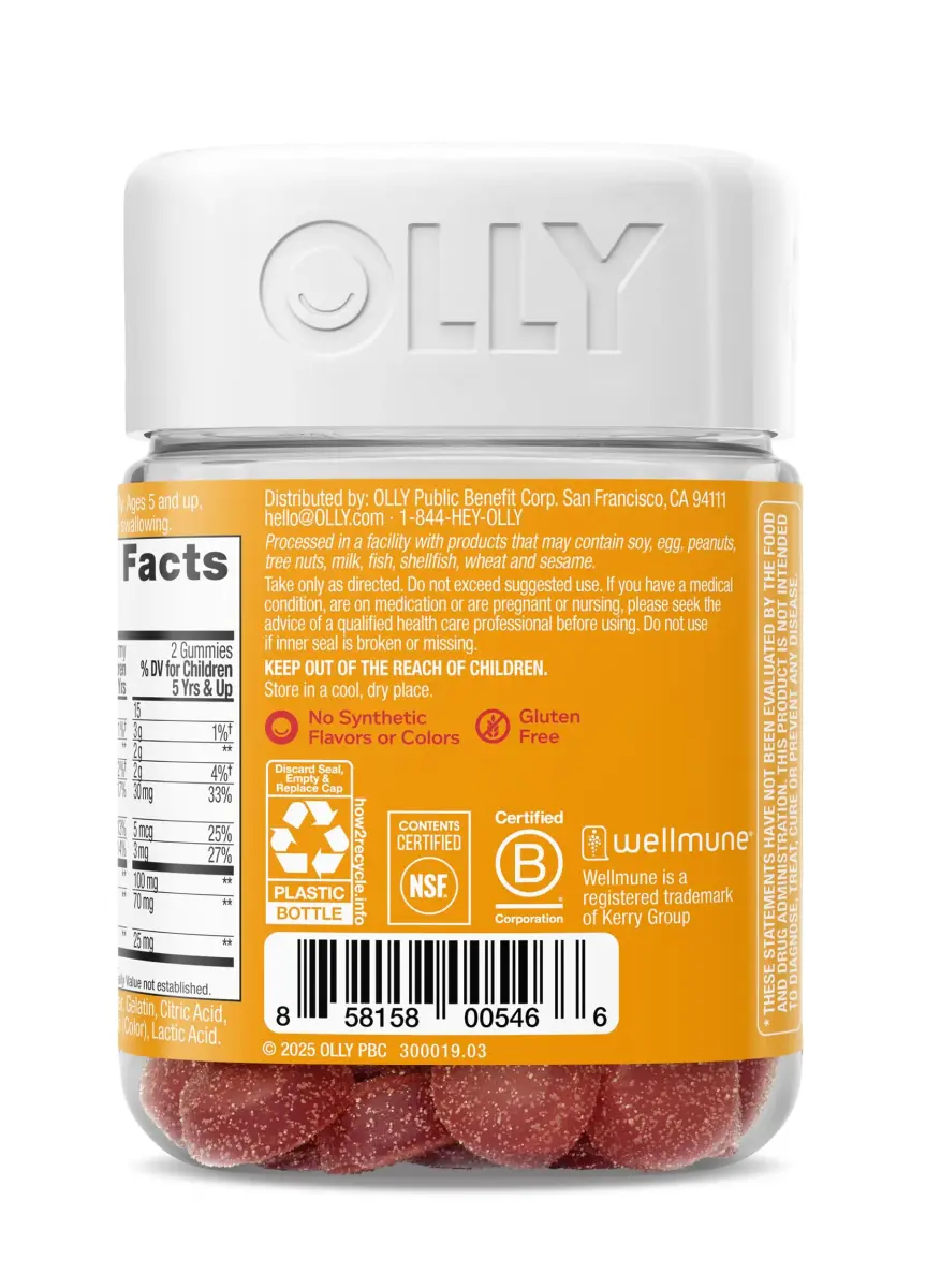 OLLY Kids Immunity Gummies Cherry Berry Flavor | 50 Count (125g) - view 8