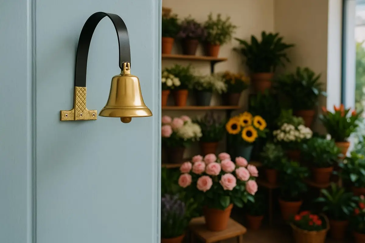 Lone Star Art Shopkeeper's Brass Door Bell 2" | Classic Vintage Chime for Business & Home - view 6