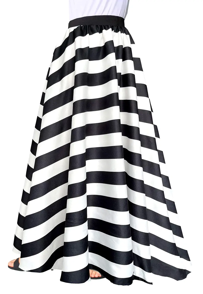 Afibi Women Chiffon Maxi Skirt High-Waist Floor Length Black | Casual Beach Maxi Skirt - view 2