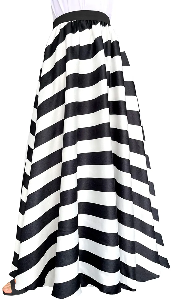 Afibi Women Chiffon Maxi Skirt High-Waist Floor Length Black | Casual Beach Maxi Skirt - view 3