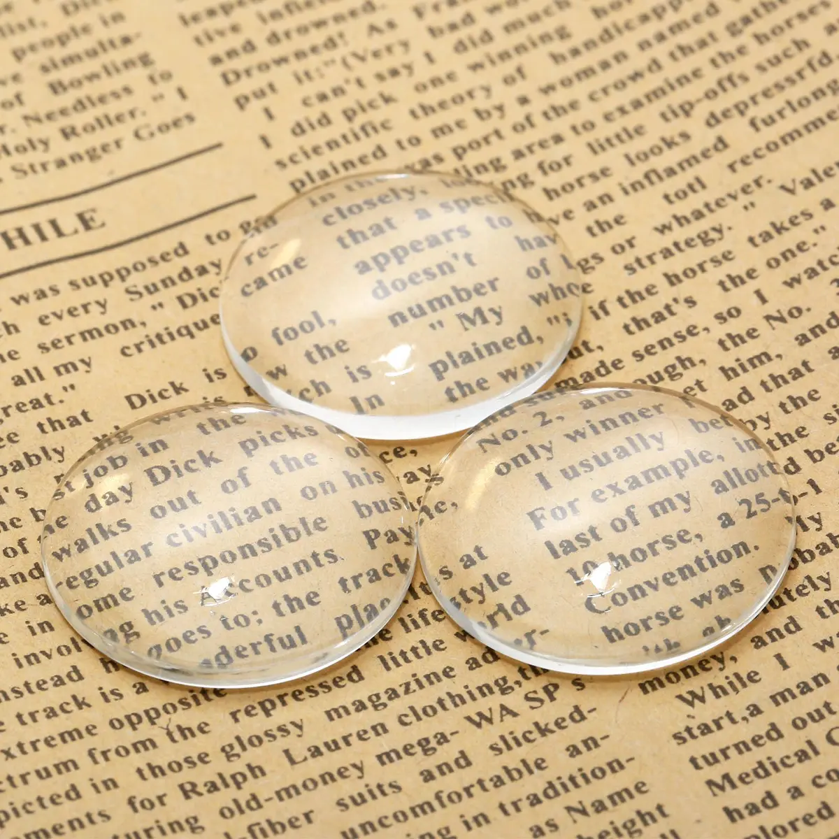 dophee 30mm Glass Cabochons Dome Tiles 10-Pack | Transparent Round Flatback for Jewelry Making - view 4