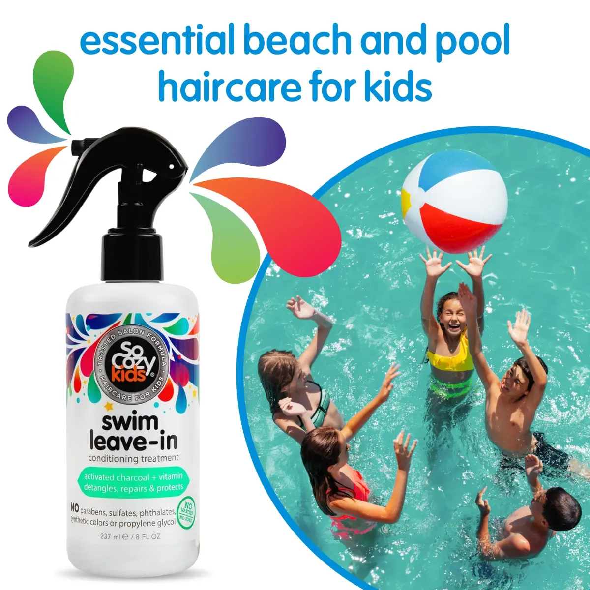 SO COZY Swim Leave In Conditioner Spray 236ml (8 Fl Oz) | Protects & Repairs Pool, Sun & Salt Damaged Hair - view 2