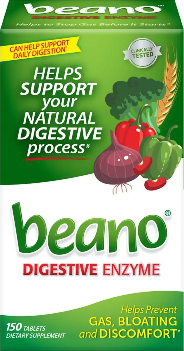 Beano Digestive Enzyme Gas Relief Tablets 150 Count (68 g) | Clinically Tested for Bloating & Discomfort - main product image