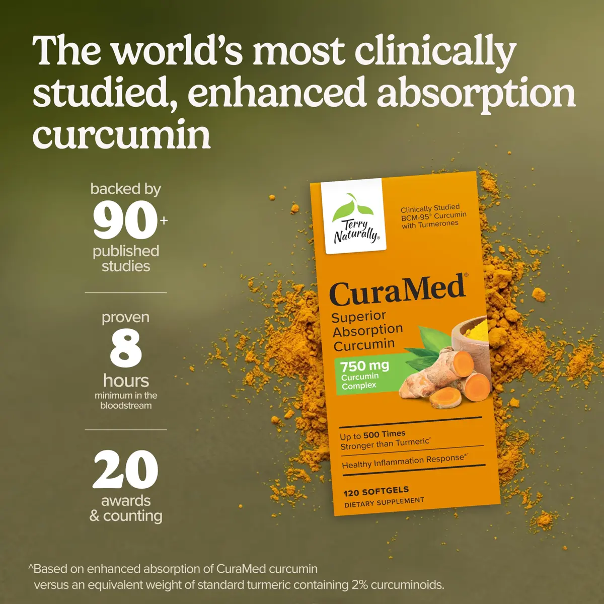 Terry Naturally CuraMed 750mg Softgel | Powerful Curcumin for Brain, Liver & Immunity Support - view 3