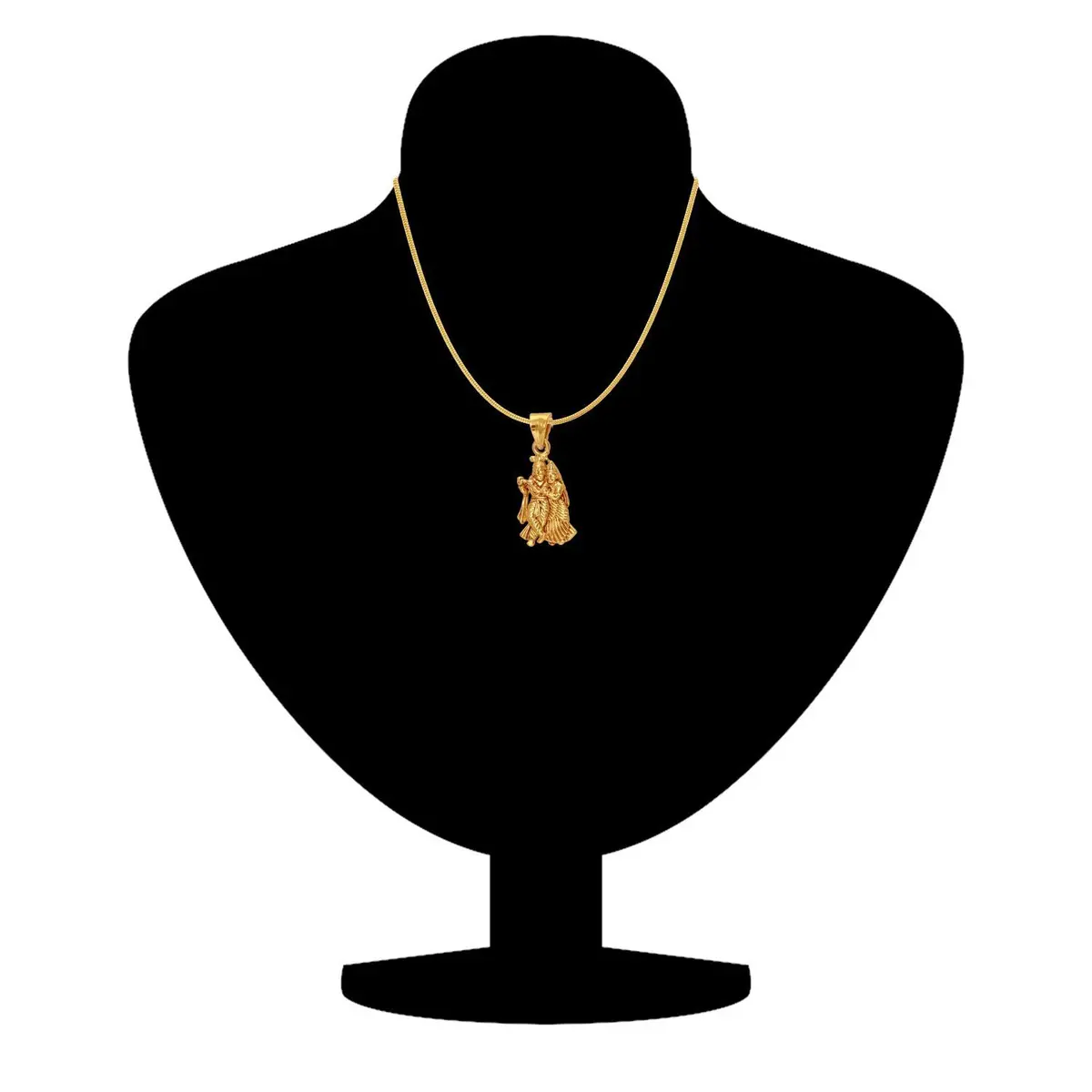 Mahi Women's Exa Collection Radha Krishna Gold Plated Pendant with Chain | Religious Jewelry for Women - view 3