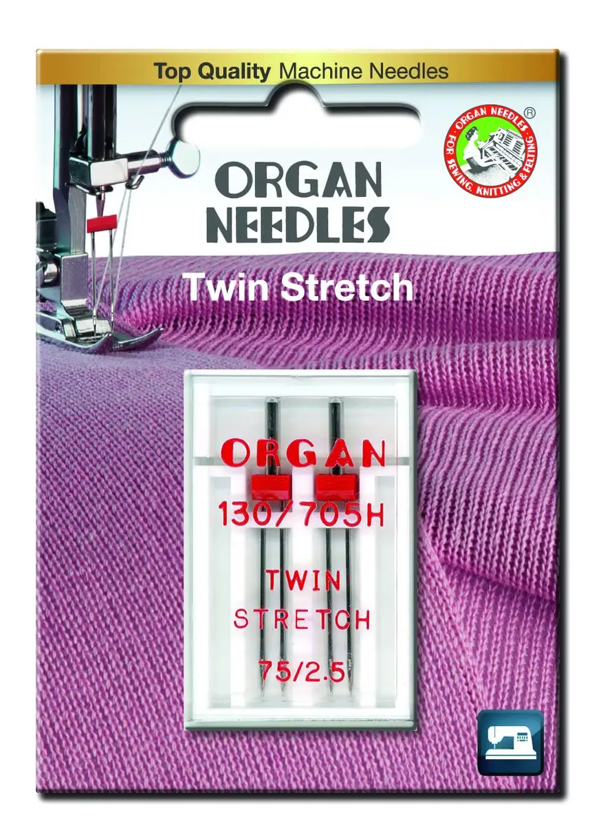HONEYSEW Organ Needles 130/705H Twin Needle 70/1.6MM 80/2.5MM 80/3MM 80/4MM 100/6MM Twin Stretch 75/2.5MM - main product image
