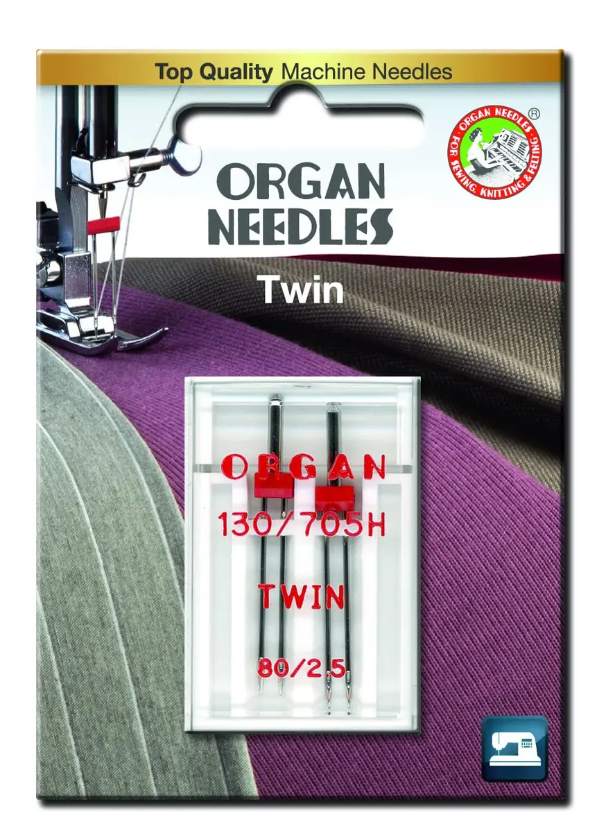 HONEYSEW Organ Needles 130/705H Twin Needle 80/2.5MM | High-Quality Twin Sewing Needles - main product image