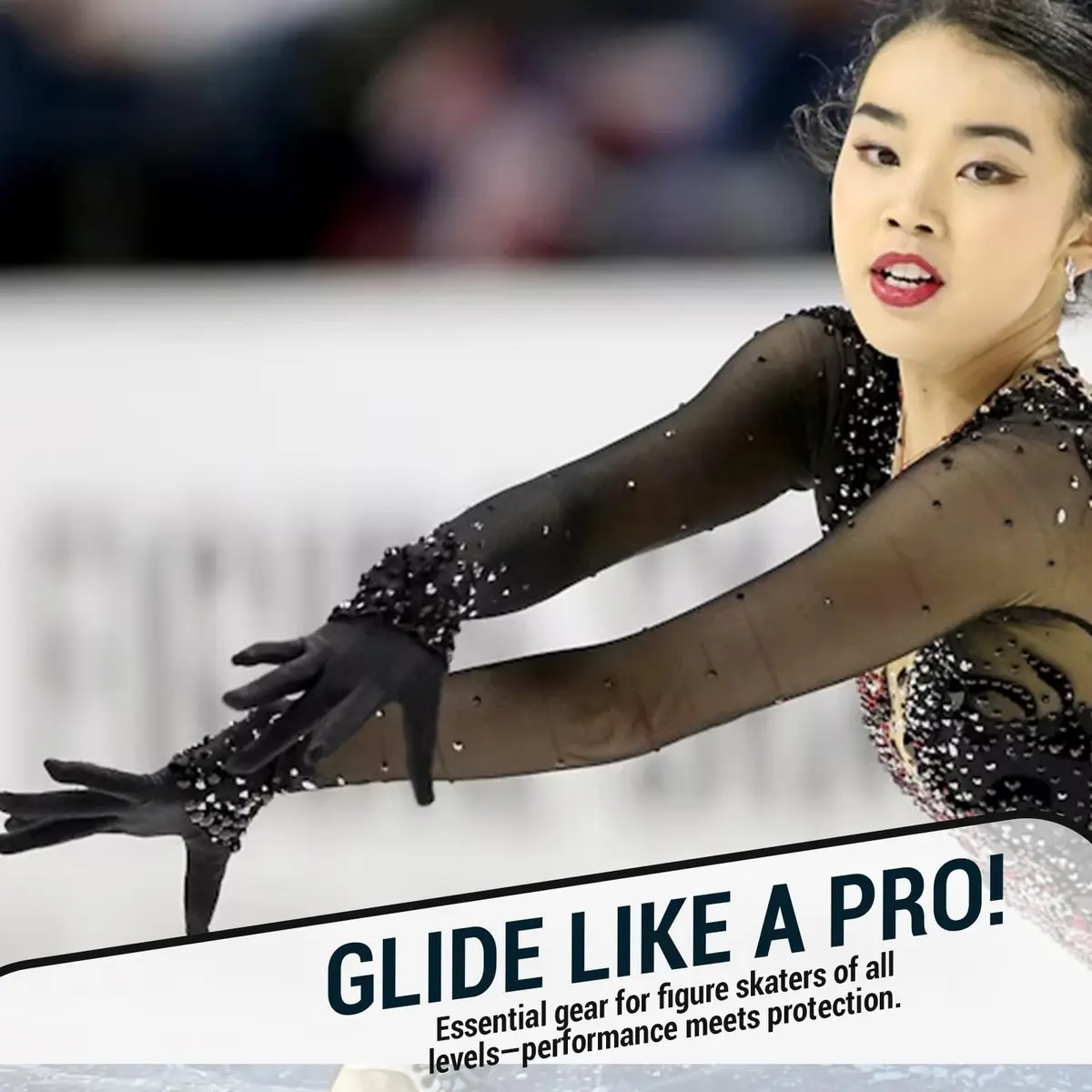Kami-So Figure Skating Gloves for Competition | Gel Wrist Support | Thermal Padded Gloves, Black, Large - view 8