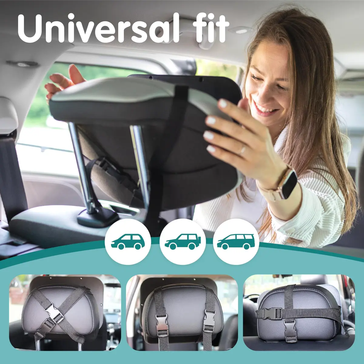 Onco Baby Car Mirror for Rear Facing Seats - Triple Award Winning, Non-Slip (1 Pack, Black) - view 6