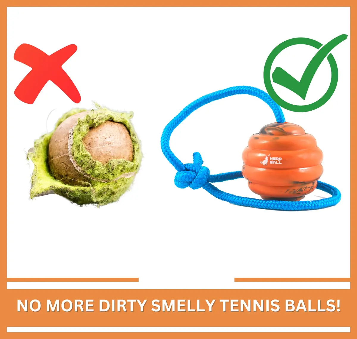 The Nero Ball Pro K-9 Dog Training Ball on Rope – 2.75″ Heavy-Duty Natural Rubber Reward & Tug Toy with Nylon Handle - view 6