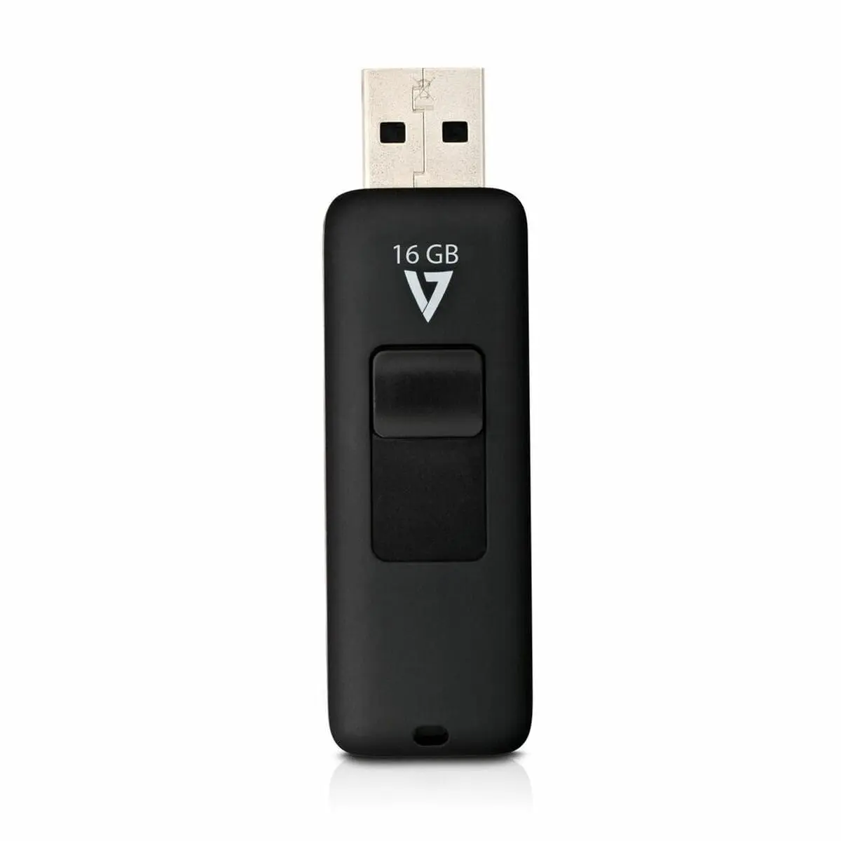 V7 16GB USB 2.0 Flash Drive with Retractable Connector, Black | 16GB (0.02 lb) - main product image