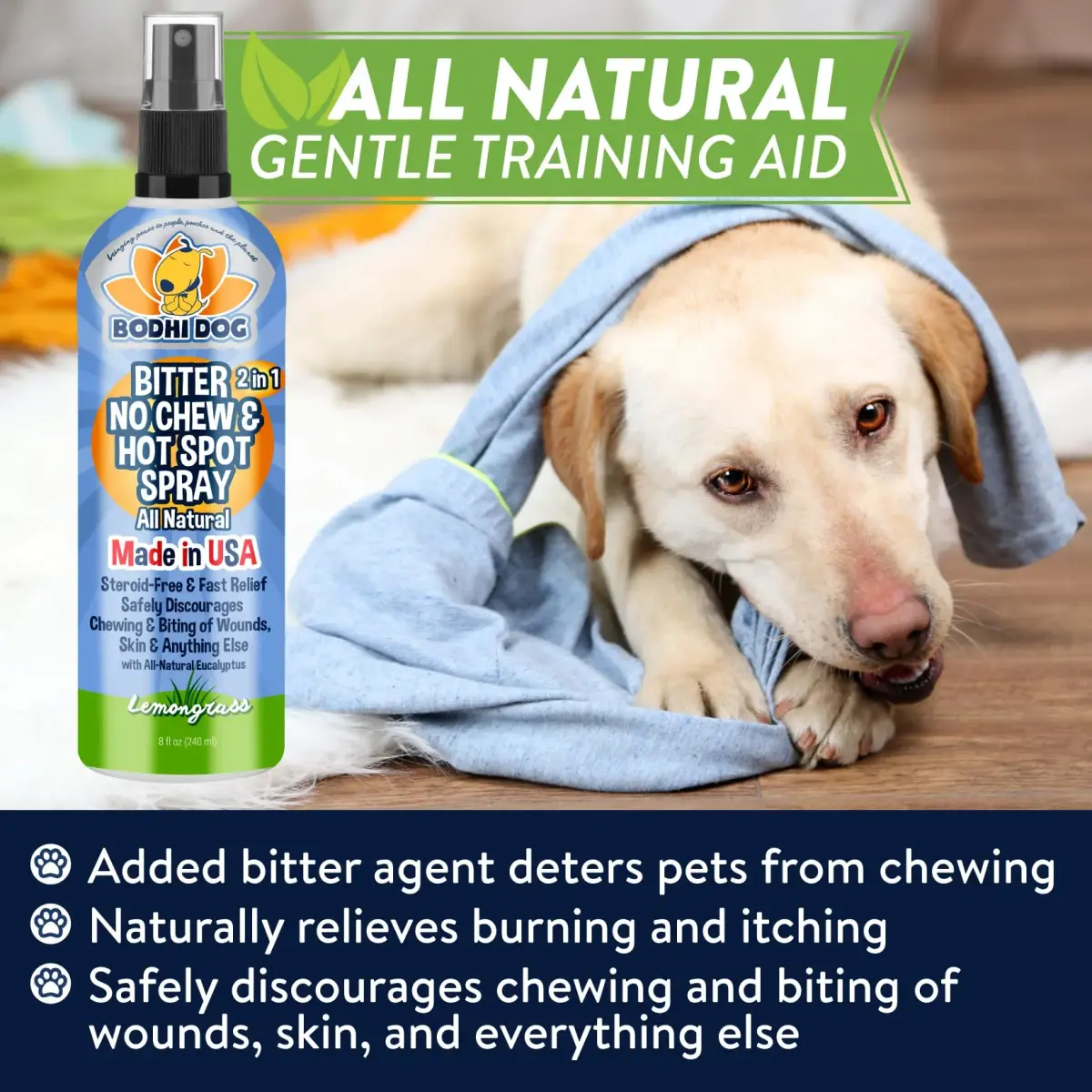 Bodhi Dog Bitter 2-in-1 No Chew & Hot Spot Spray 237ml (8 Fl Oz) | Natural Anti-Chew Remedy for Dogs - view 3