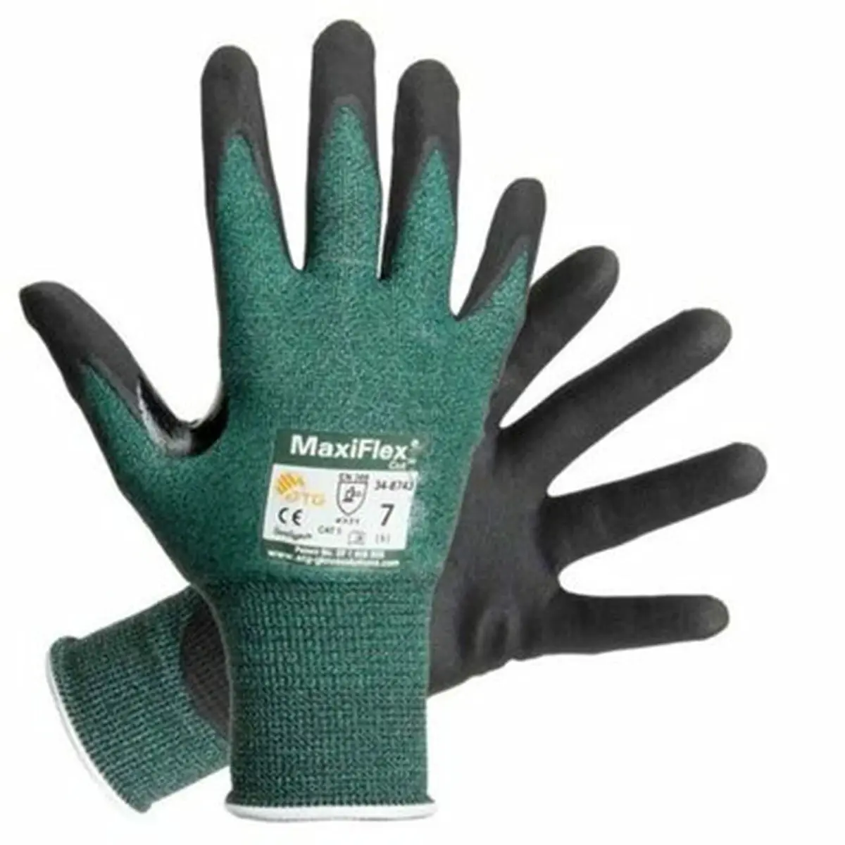 MaxiFlex Cut 34-8743 Cut Resistant Nitrile Work Gloves with Green Knit Shell and Premium Nitrile Coating | Breathable, Touchscreen Compatible (70-120 chars) - view 2