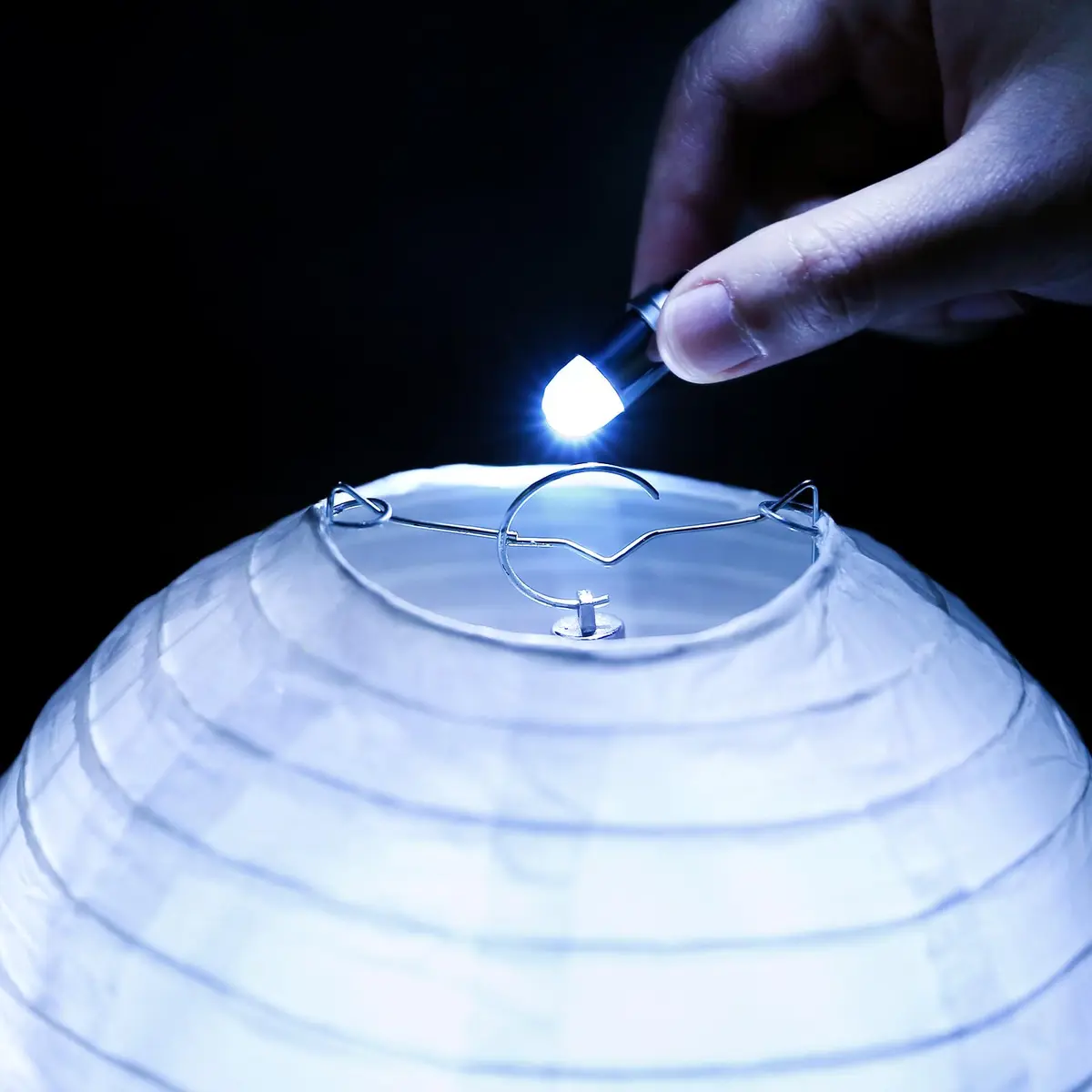 LIHAO 24x Battery Operated LED Party Lights Bulbs White 1.2cm x 3.5cm | Waterproof for Paper Lanterns & Balloons - view 5