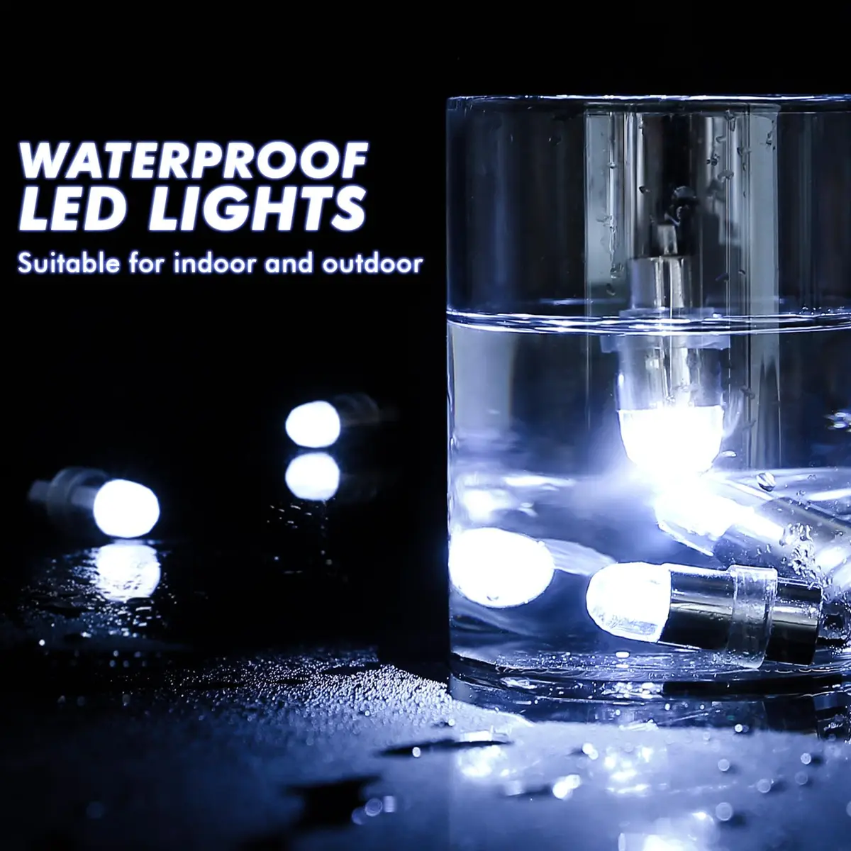 LIHAO 24x Battery Operated LED Party Lights Bulbs White 1.2cm x 3.5cm | Waterproof for Paper Lanterns & Balloons - view 7