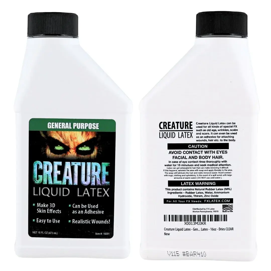FX Latex Creature Liquid Latex Clear 16 Fl Oz (473 ml) | Professional Special Effects Makeup - view 8
